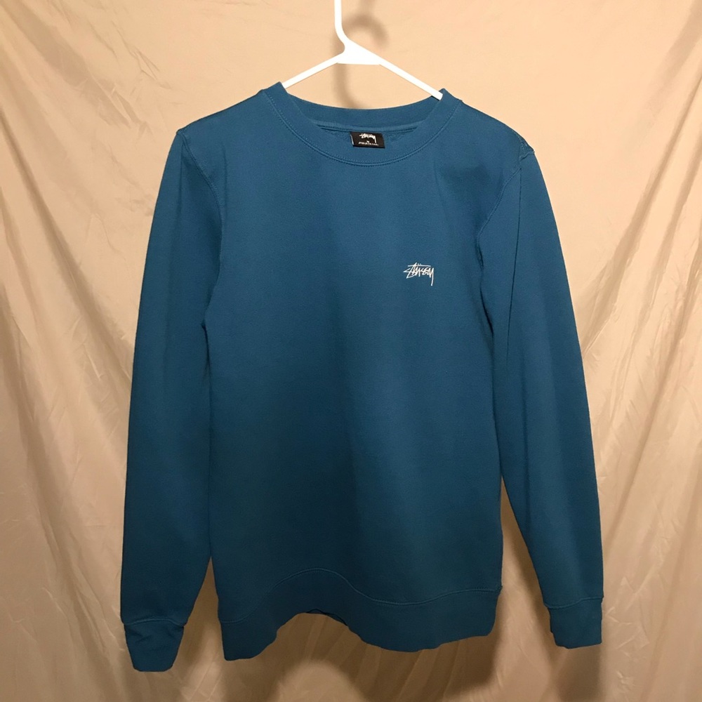 Stussy large print text crew neck